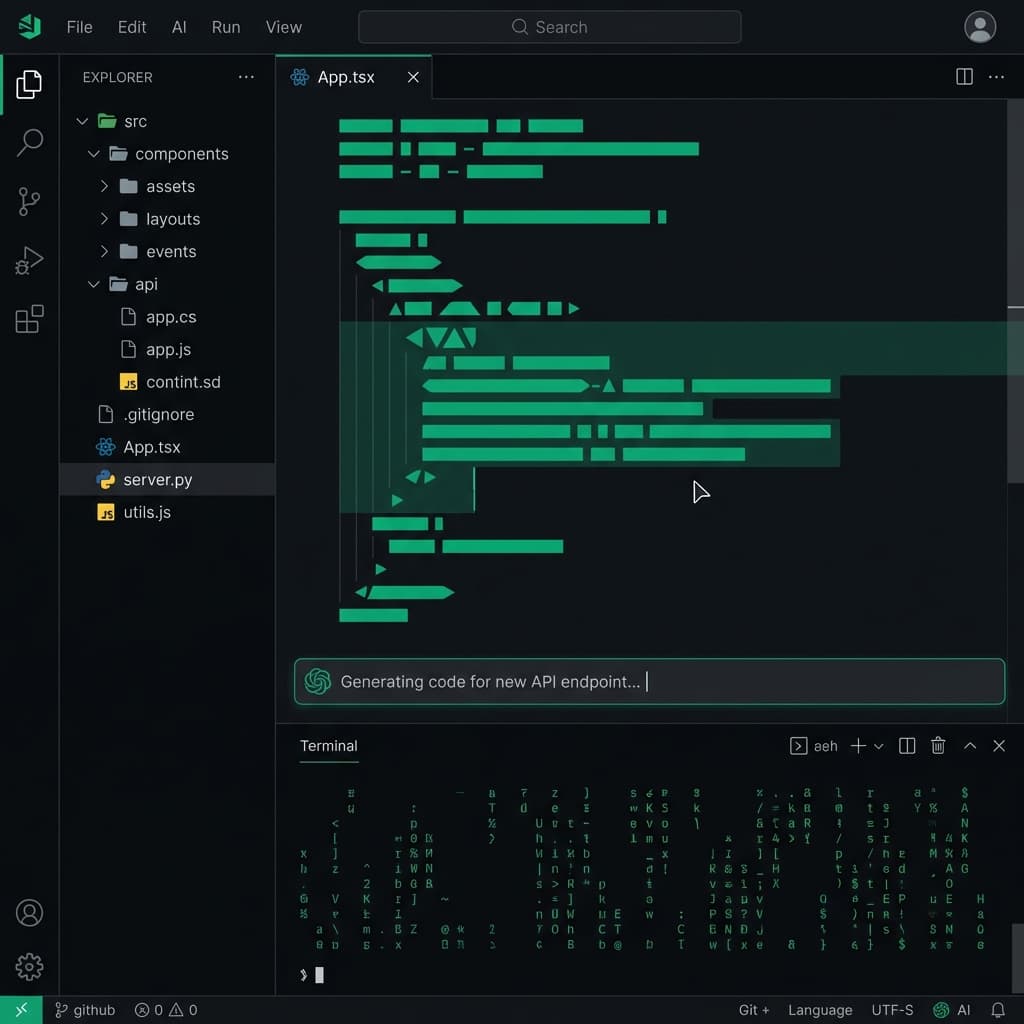 AI code generation interface